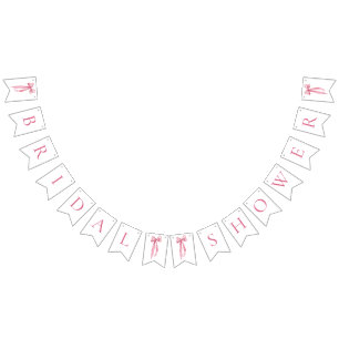 Bandeirinha Guirlanda de Bunting Rosa Moderno para Chá de Bebê