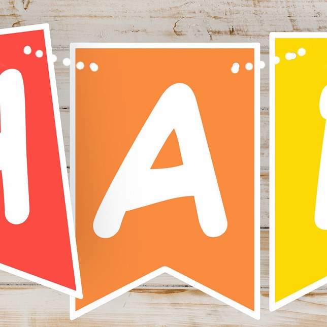 Bandeirinha Happy Birthday Modern Simple Cool Photos (Criador carregado)