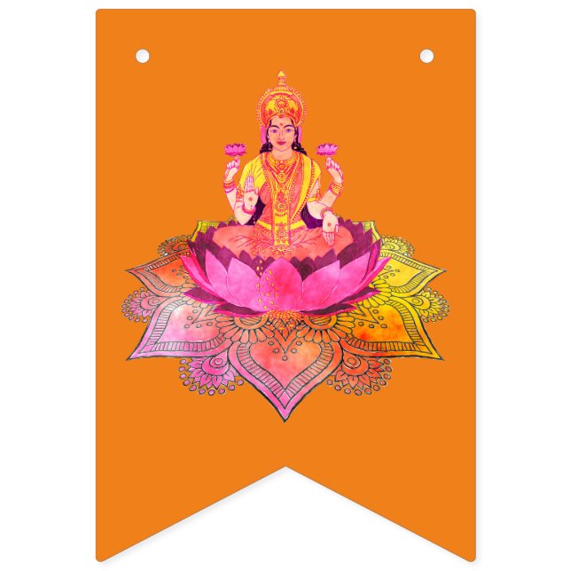 Bandeirinha Happy Diwali - Deepalavi Lakshmi Goddese 4 (Primeira Bandeira)