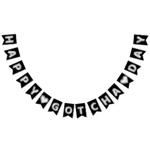 Bandeirinha Happy Gotcha Day Silver Balões de Folha