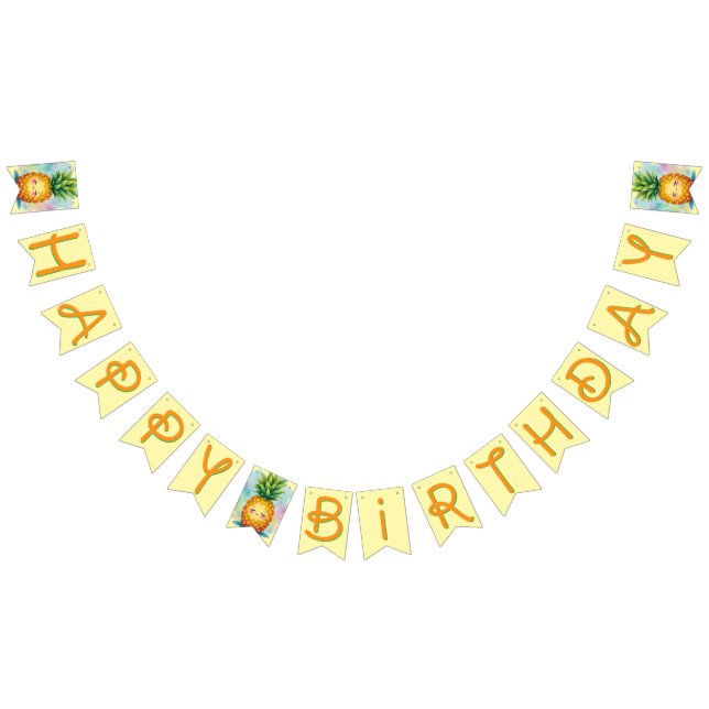 Bandeirinha Happy Pineapple Bunting Banner for Birthday (Todos)