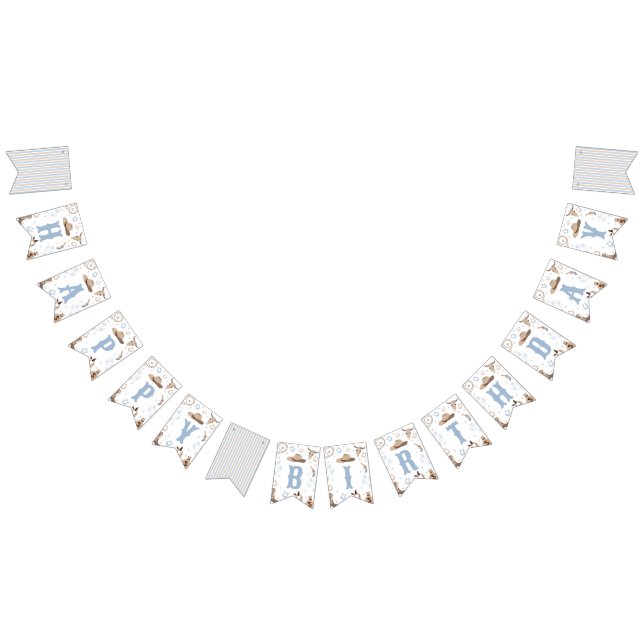 Bandeirinha How the West Was One Birthday Banner (Todos)