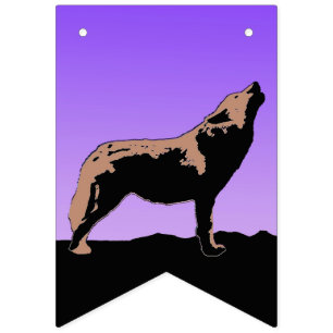 Bandeirinha Howling Wolf no Sunset - Arte Original da Vida Sel