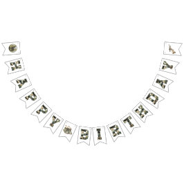 Bandeirinha Hunting Camo Happy Birthday Bunting Banner