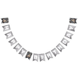 Bandeirinha Ice Skating Birthday Silver Glitter