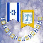 Bandeirinha Israel Flag, Menorah Israel Banners / Casamentos<br><div class="desc">Bandeiras do Partido/Bunting: Bandeira de Israel e Israel,  Menorah no ouro do passado - adoro o meu país,  casamentos,  aniversários patrióticos,  Chanucá,  Bar Mitzvah,  feriados nacionais/fãs desportivos</div>