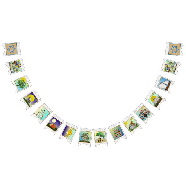 Bandeirinha Jewish 12 Tribe Of Israel Flags bunting banner (Todos)