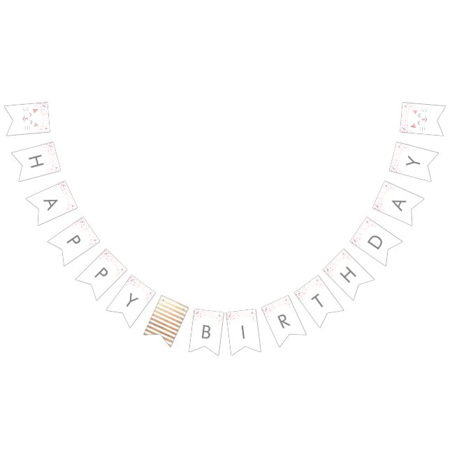 Bandeirinha Kitty Cat Feliz Aniversário (Todos)