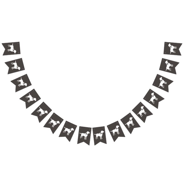 Bandeirinha Labrador Chá de fraldas Cão Cinza Lab Sexo Neutro (Todos)