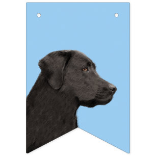 Bandeirinha Labrador Retriever Black Painting Original Dog Art
