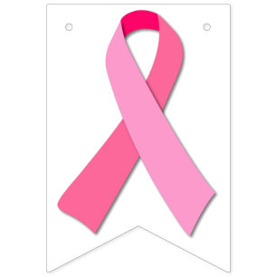 Bandeirinha Laço Rosa para Conscientização do Câncer de Mama