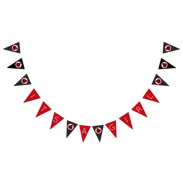 Bandeirinha Ladybug É uma faixa de Chá de fraldas (Todos)