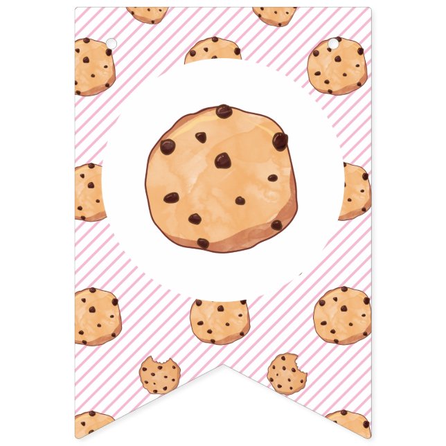 Bandeirinha Leite e Biscoitos Rosa Aniversário (Segunda Bandeira)