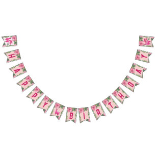 Bandeirinha Lhama Rosa Feliz Sorridente