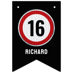 Bandeirinha Limite de Velocidade de 16 Anos