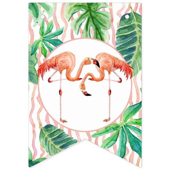 Bandeirinha Listra da folha do flamingo da estamenha da (Primeira Bandeira)