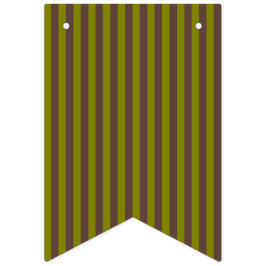 Bandeirinha Listras em marrom chocolate e verde oliva