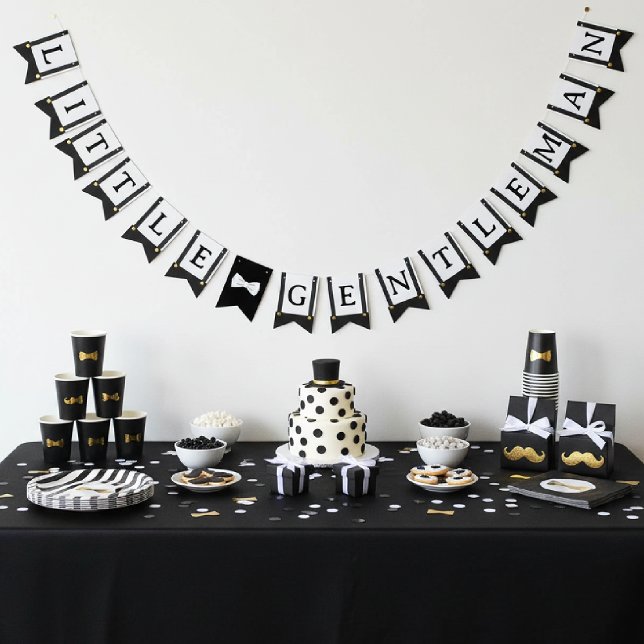 Bandeirinha Little Gentleman Suspenders Boy Birthday (Little Gentleman Suspenders Boy Birthday Bunting Flags
)