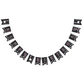 Bandeirinha Llama Pajama Pink Girls Sleepover Party