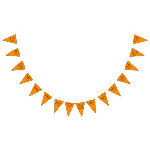 Bandeirinha Logotipo comercial no triângulo cor laranja