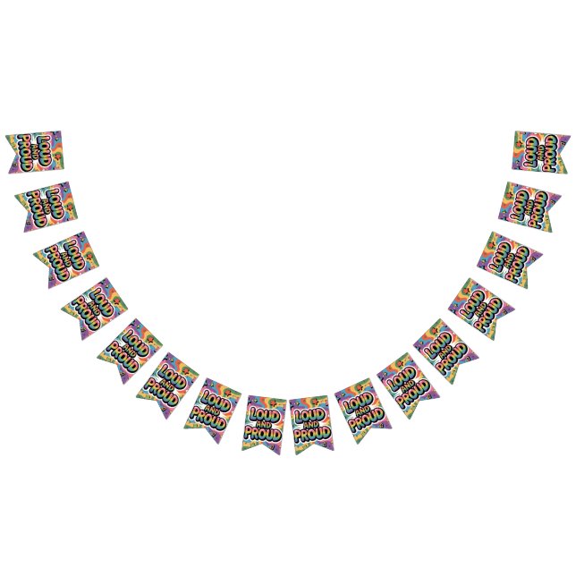 Bandeirinha LOUD AND PROUD | LGBTQ+ Pride Ally (Todos)