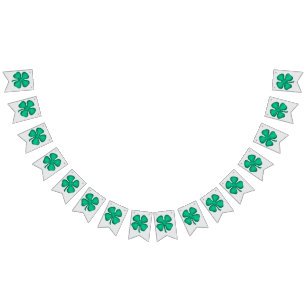 Bandeirinha Lucky 4 Leaf Irish Clover banner de bunting cinza