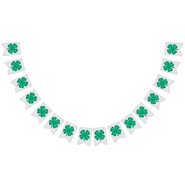 Bandeirinha Lucky 4 Leaf Irish Clover banner de bunting cinza (Todos)