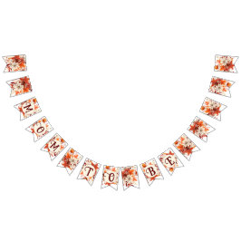 Bandeirinha mãe para cair chá de fraldas de folhas florais