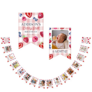 Bandeirinha Marco de Fotografia de 12 Meses com primeiro anive
