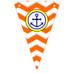 Bandeirinha Marinho Azul Âncora do Cevron - Limite Preto