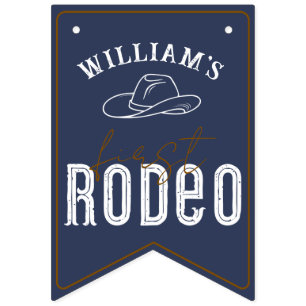 Bandeirinha Marinho Blue First Rodeo Photo Banner - Western Co