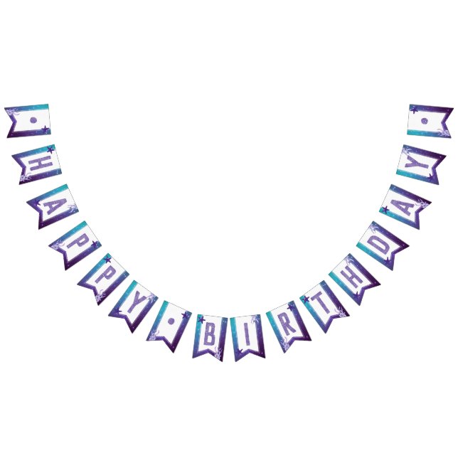 Bandeirinha Marmoso-de-água roxo e lacrimogêneo Feliz Aniversá (Todos)