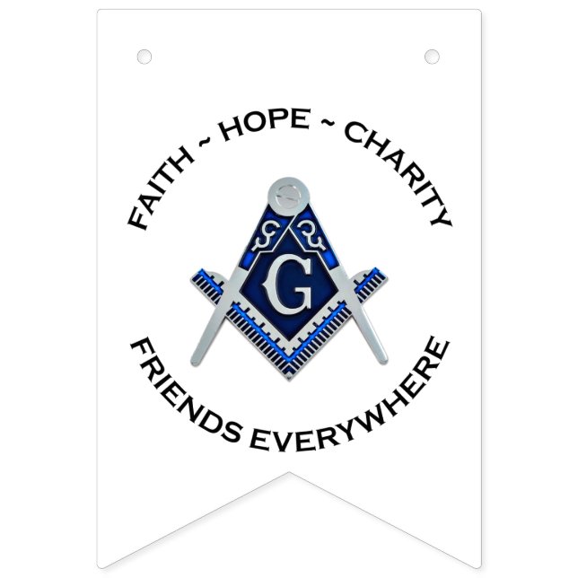 Bandeirinha Masonic Bunting Banner Blue Clean (Primeira Bandeira)