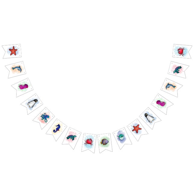 Bandeirinha Meerestiere Party Deko (Todos)