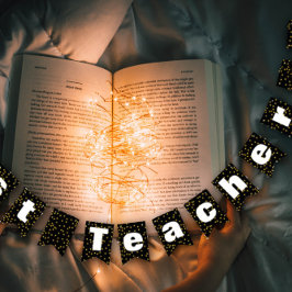 Bandeirinha Melhor Professor com Padrão de Ponto Dourado Aleat