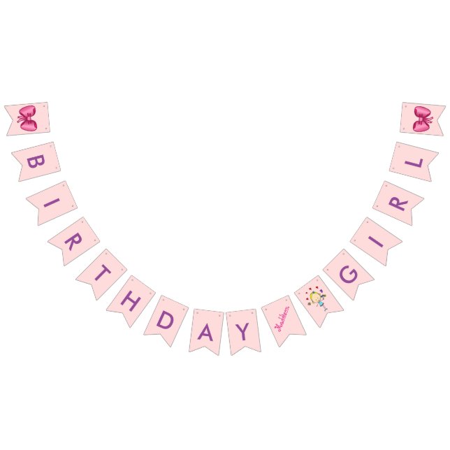 Bandeirinha Menina de Aniversário Personalizada (Todos)