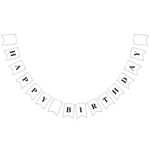 Bandeirinha Mensagem de Aniversário Clássico Moderno Feliz