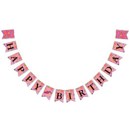 Bandeirinha Mensagem de Aniversário Floral Poderosa Sesentista