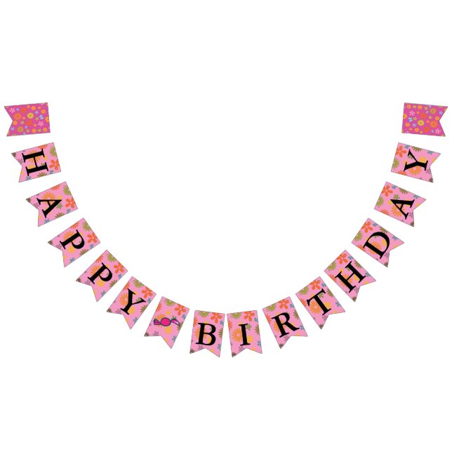 Bandeirinha Mensagem de Aniversário Floral Poderosa Sesentista (Todos)