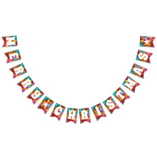 BANDEIRINHA MERRY CHRISTMAS COLORFUL CHRINBOW