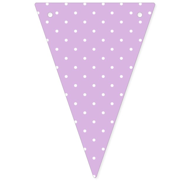 Bandeirinha Micro Bolinha Branco - Lilás Suave (Primeira Bandeira)