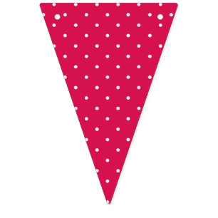 Bandeirinha Micro Bolinha Branco - Vermelho Framboesa