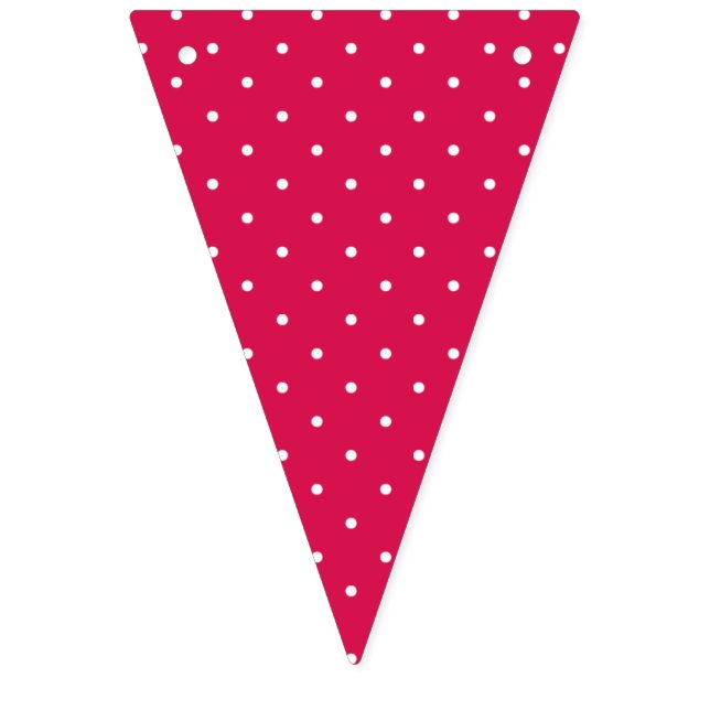 Bandeirinha Micro Bolinha Branco - Vermelho Framboesa (Primeira Bandeira)
