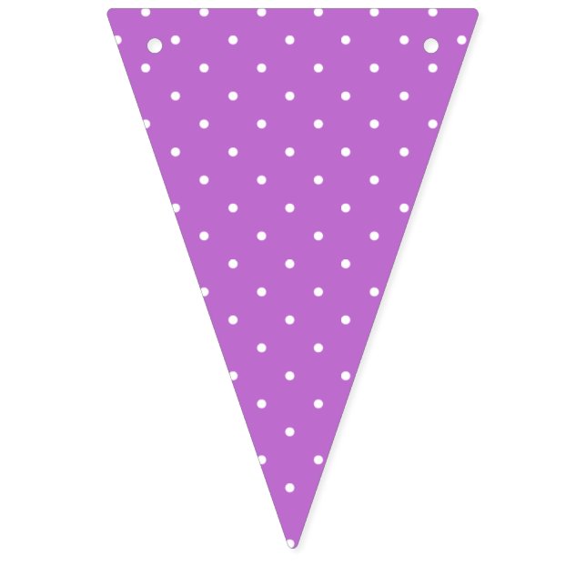 Bandeirinha Micro Bolinhas Branco - Orquídea Roxo (Primeira Bandeira)