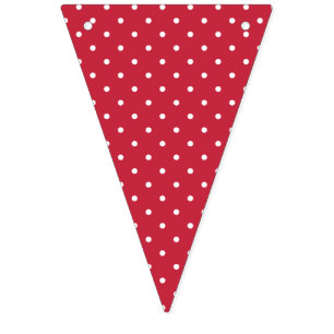 Bandeirinha Micro Bolinhas Branco - Vermelho Cereja