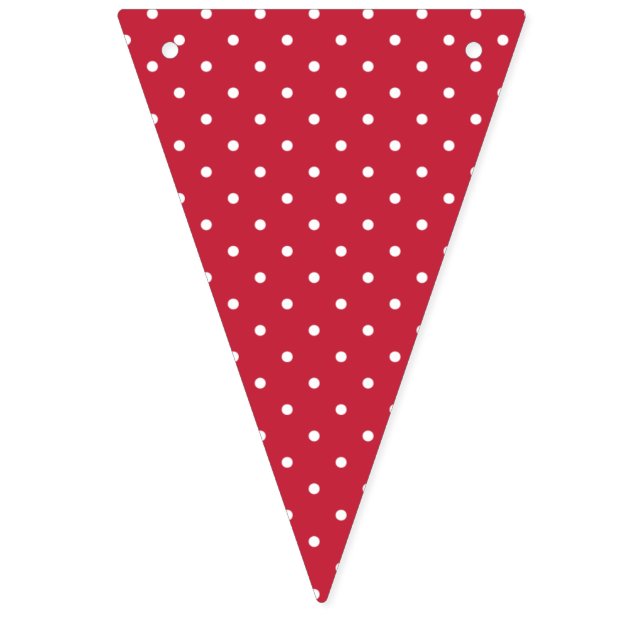 Bandeirinha Micro Bolinhas Branco - Vermelho Cereja (Primeira Bandeira)