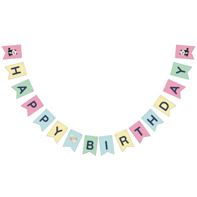 Bandeirinha Mint & Pink - design de Panda (Todos)