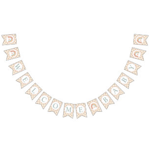 Bandeirinha Modern Boho Rainbow Baby Bem-vindo