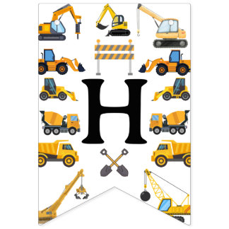 Bandeirinha Modern Construction Simple Kid's Birthday