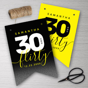 Bandeirinha Modern Girly Bright Yellow 30 e Flirty